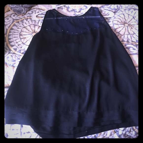 Black American eagle tank with embellishment