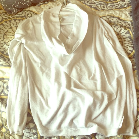 White cowl neck sweater