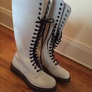 White leather Dr. Martens