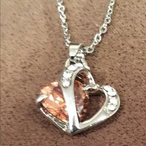 New Double Heart Pendant White Gold Plated