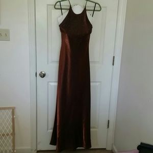 Copper colored formal gown