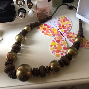 High quality wooden and metal feel necklace