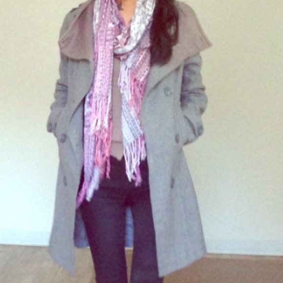 H&M Jackets & Blazers - Gray cowl neck peacoat