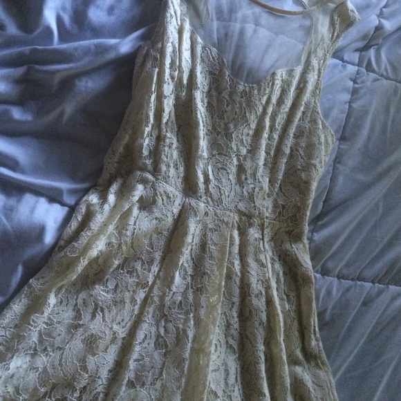 Cream Crochet Dress with Back Cutout - Picture 1 of 4