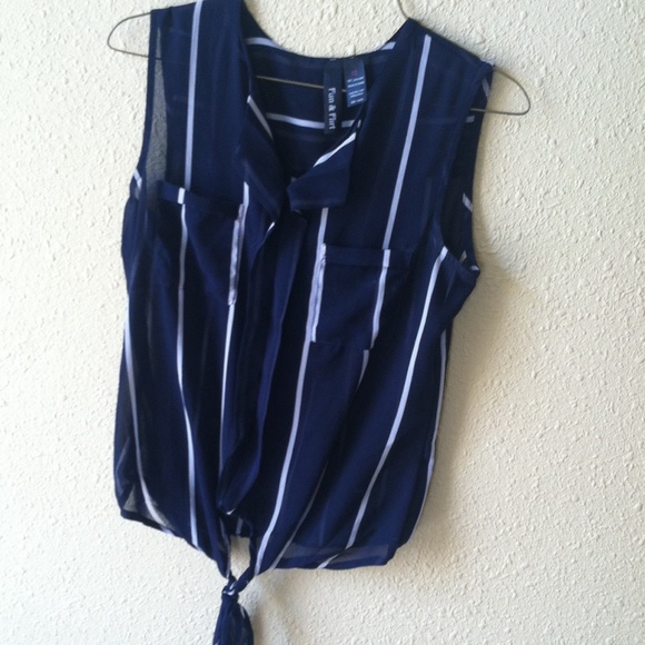 Blue and white top