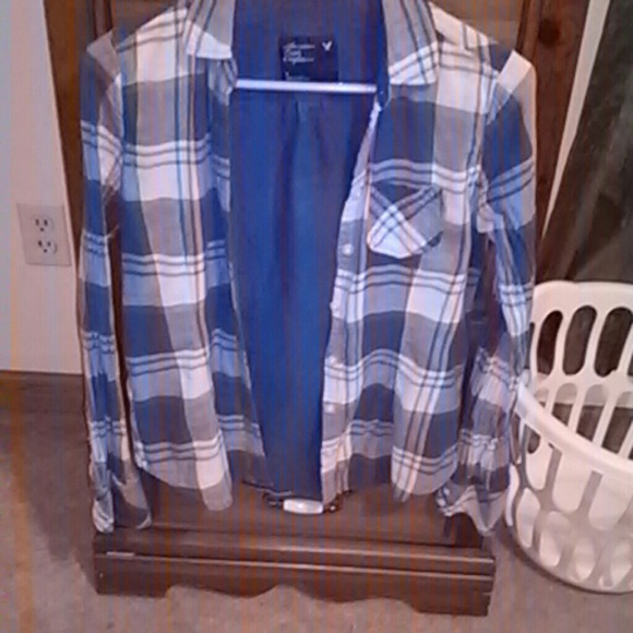 Blue and White button up