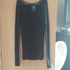 ae blk cable knit sweater