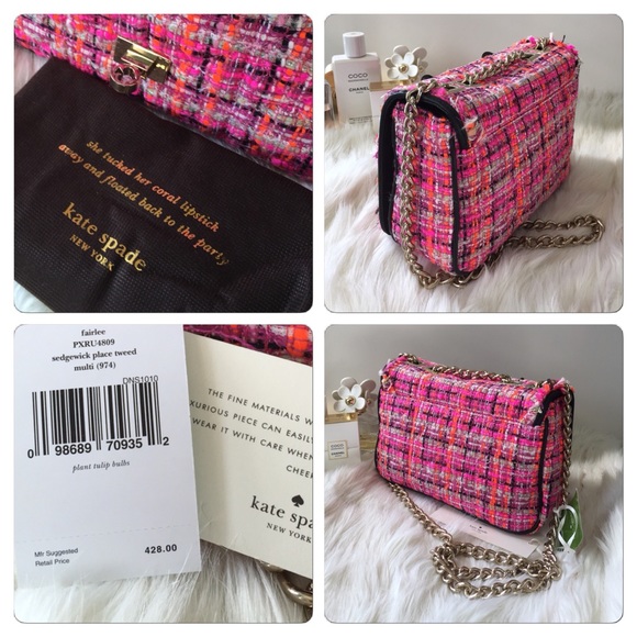 💢SOLD💢Kate Spade Sedgewick Place Tweed Fairlee - Picture 2 of 4