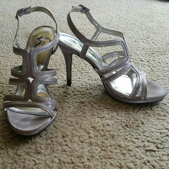 Silver high heels
