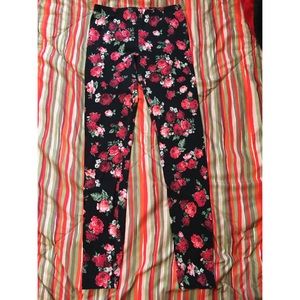 Black Floral Leggings