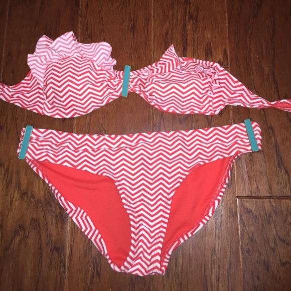 Chevron print bathing suit.