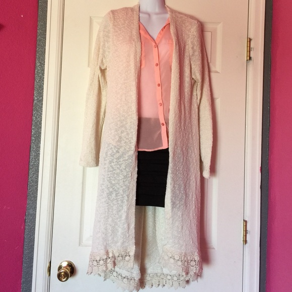 Long Off White Cardigan
