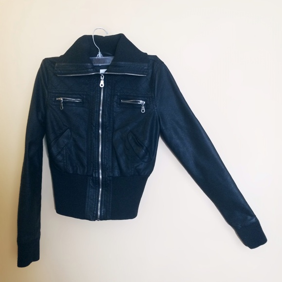 Faux leather black jacket