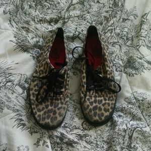 Leopard Print Lace Up Vans