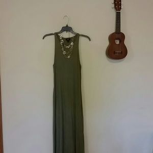 Olive green maxi dress