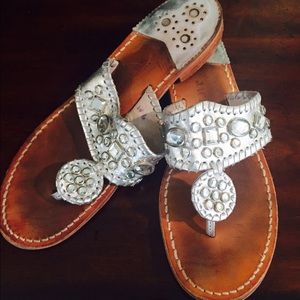 *rare* Jeweled silver Jack Roger sandals