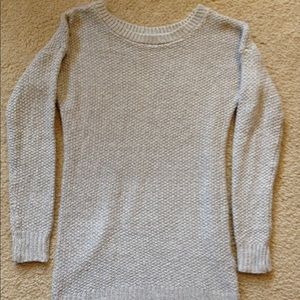 Long gray and silver sweater