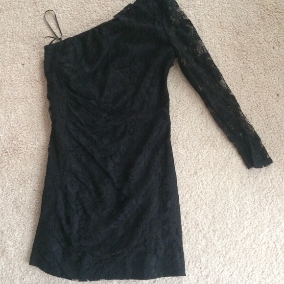 black one sleeve lace Express dress