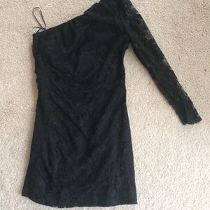 black one sleeve lace Express dress