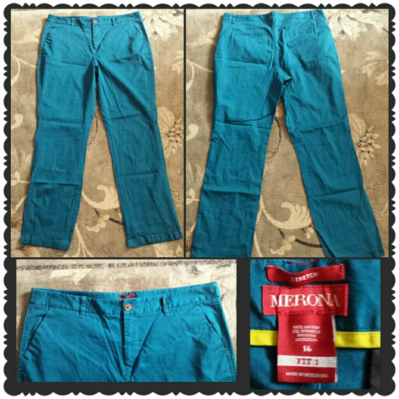 Peacock blue Merona size 16 pants NWOT