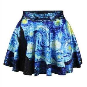Van Gogh skater Skirt