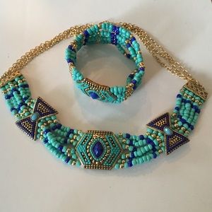 Tribal necklace and bracelet set