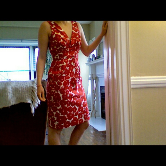 Donna Ricco red and white floral dress - Picture 1 of 4
