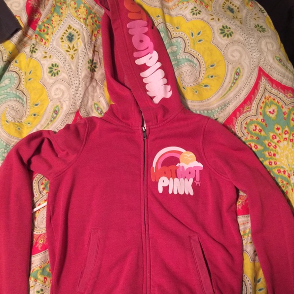 Pink zip up hoodie