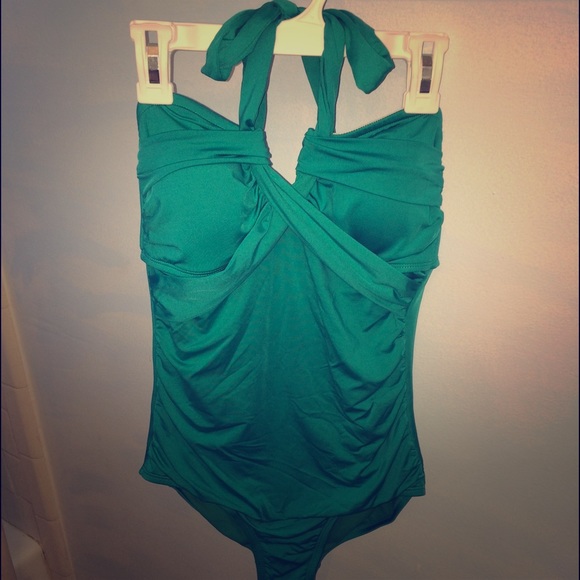Teal monokini, one piece bathing/swimsuit