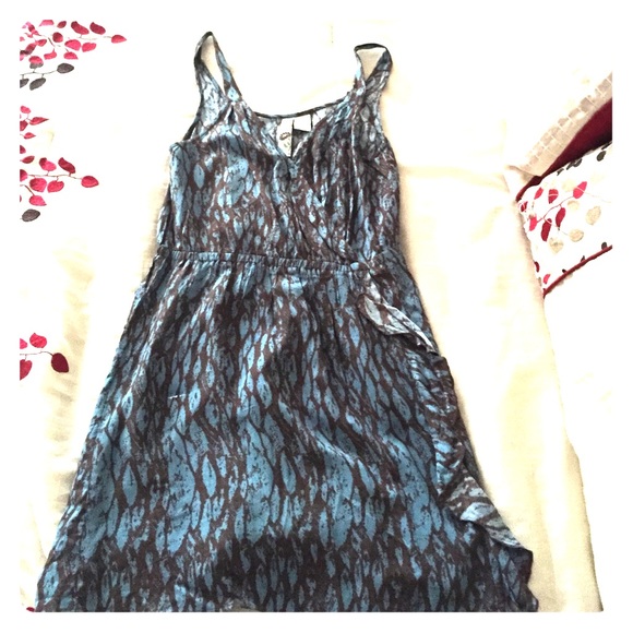 Blue and brown medium sun dress