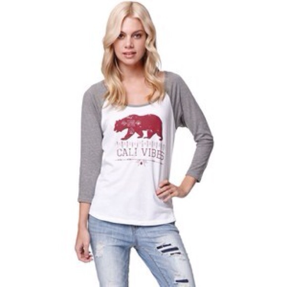 VOLCOM CALI VIBES RAGLAN BASEBALL CALIFORNIA TEE T - Picture 1 of 1