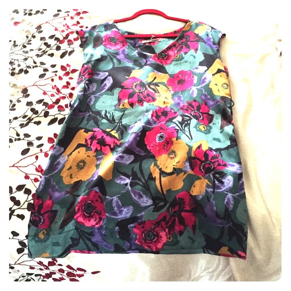 Beautiful Lush teal floral sun tunic