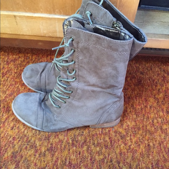 Greenish grey boots