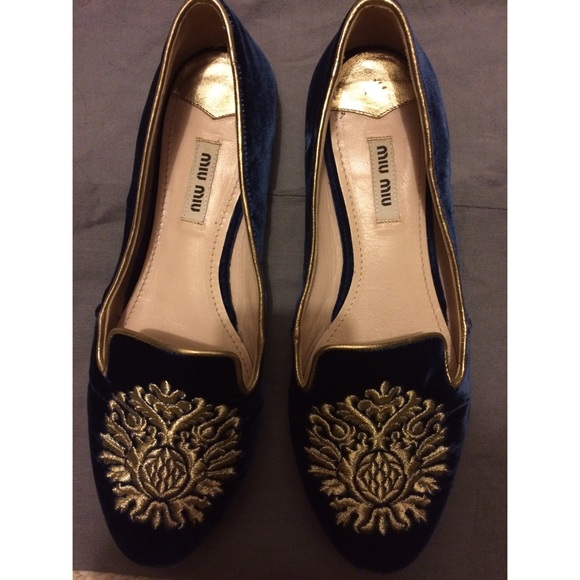 Miu Miu Embroided Loafers - Picture 2 of 4