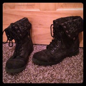 Black combat boots