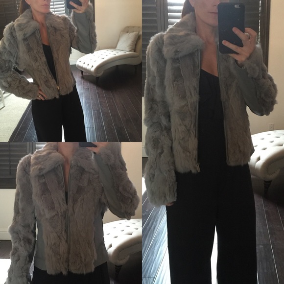 bebe Jackets & Blazers - Rabbit fur & Leather jacket