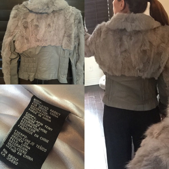 Rabbit fur & Leather jacket - Picture 2 of 4