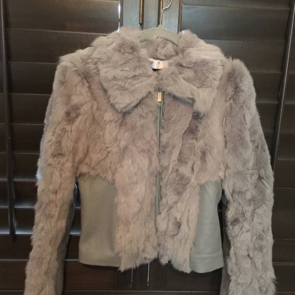 Rabbit fur & Leather jacket - Picture 3 of 4