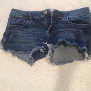 Dark wash denim shorts