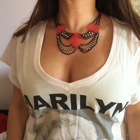 Coral summer layered necklace