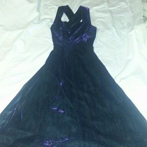 Black and purple prom dress