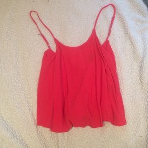 Red flowy tank (openish back)