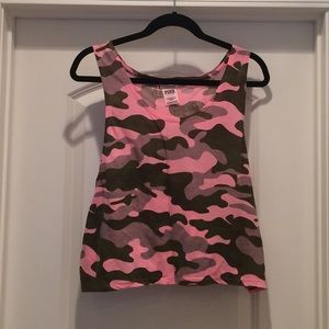 "pink" pink camo tank top