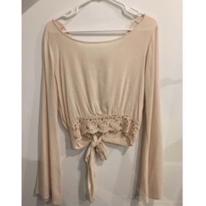 Cream rayon crop top