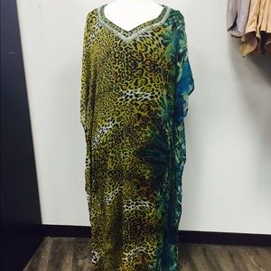 Chiffon Animal Print Kaftan