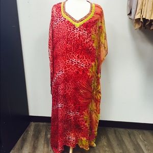 Chiffon Animal Print Kaftan