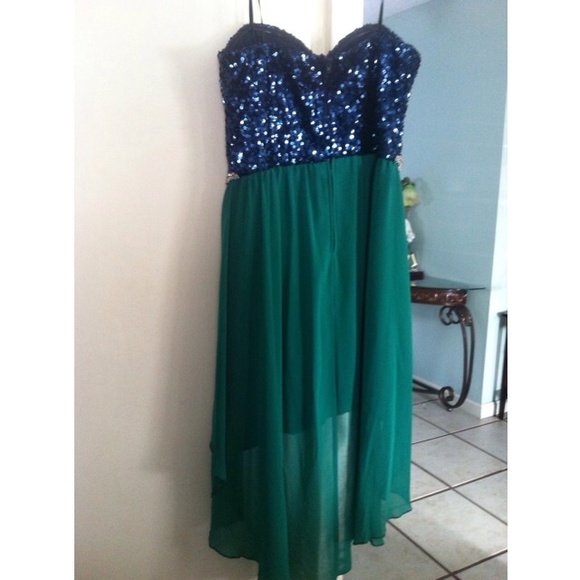 Homecoming or Prom strapless sequin hi-low dress - Picture 3 of 4