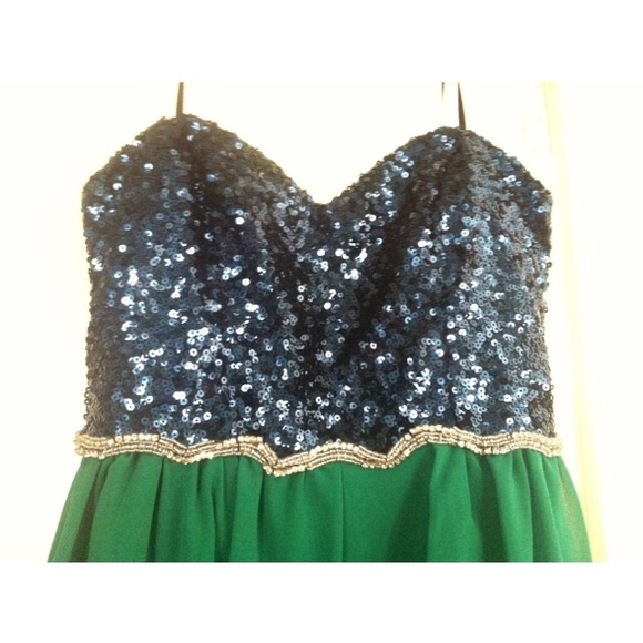 Homecoming or Prom strapless sequin hi-low dress - Picture 4 of 4