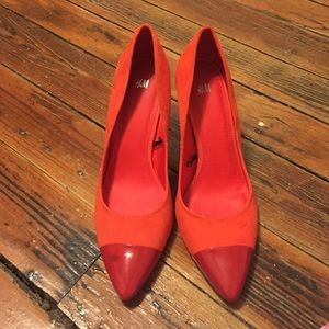 Orange high heels