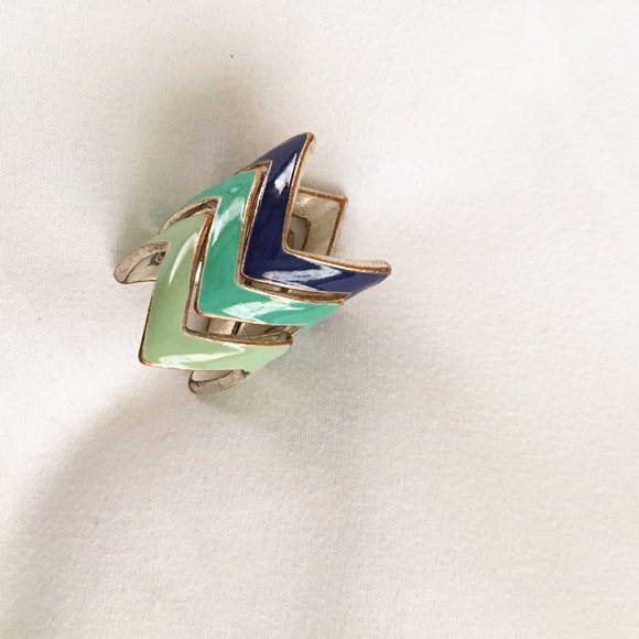 • asos 3 chevron zigzag rings • - Picture 2 of 4